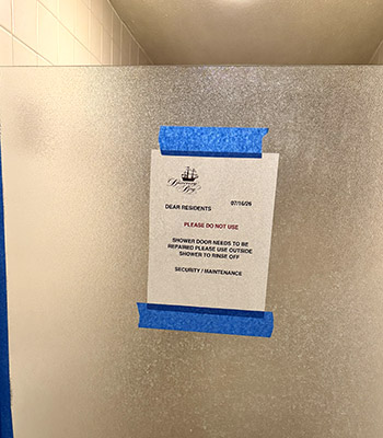Women's Indoor Shower Closed